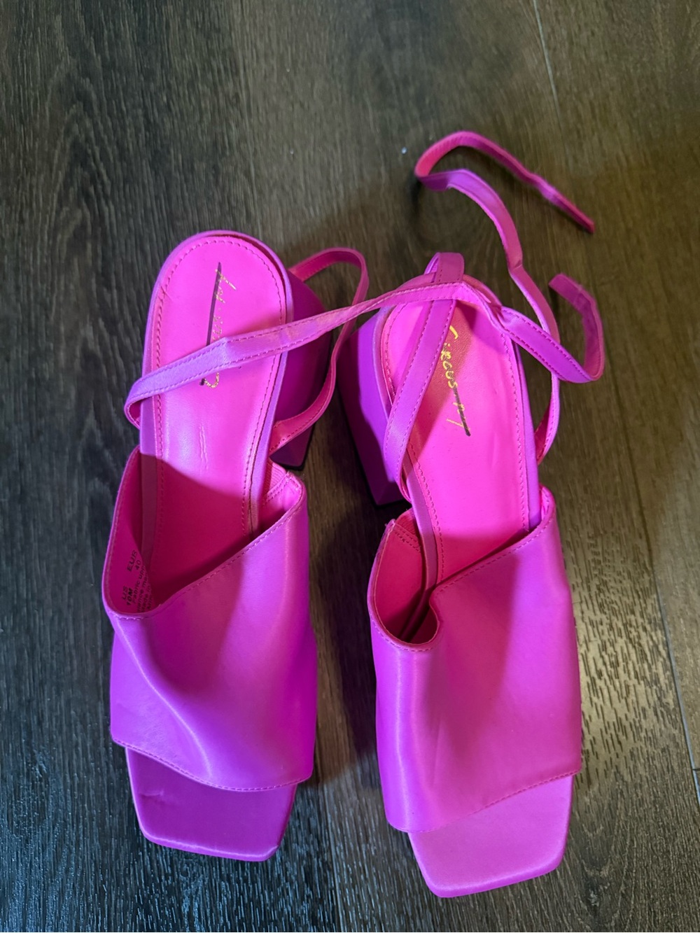 Circus NY Hot Pink Strappy Block Heel Sandals - Women's